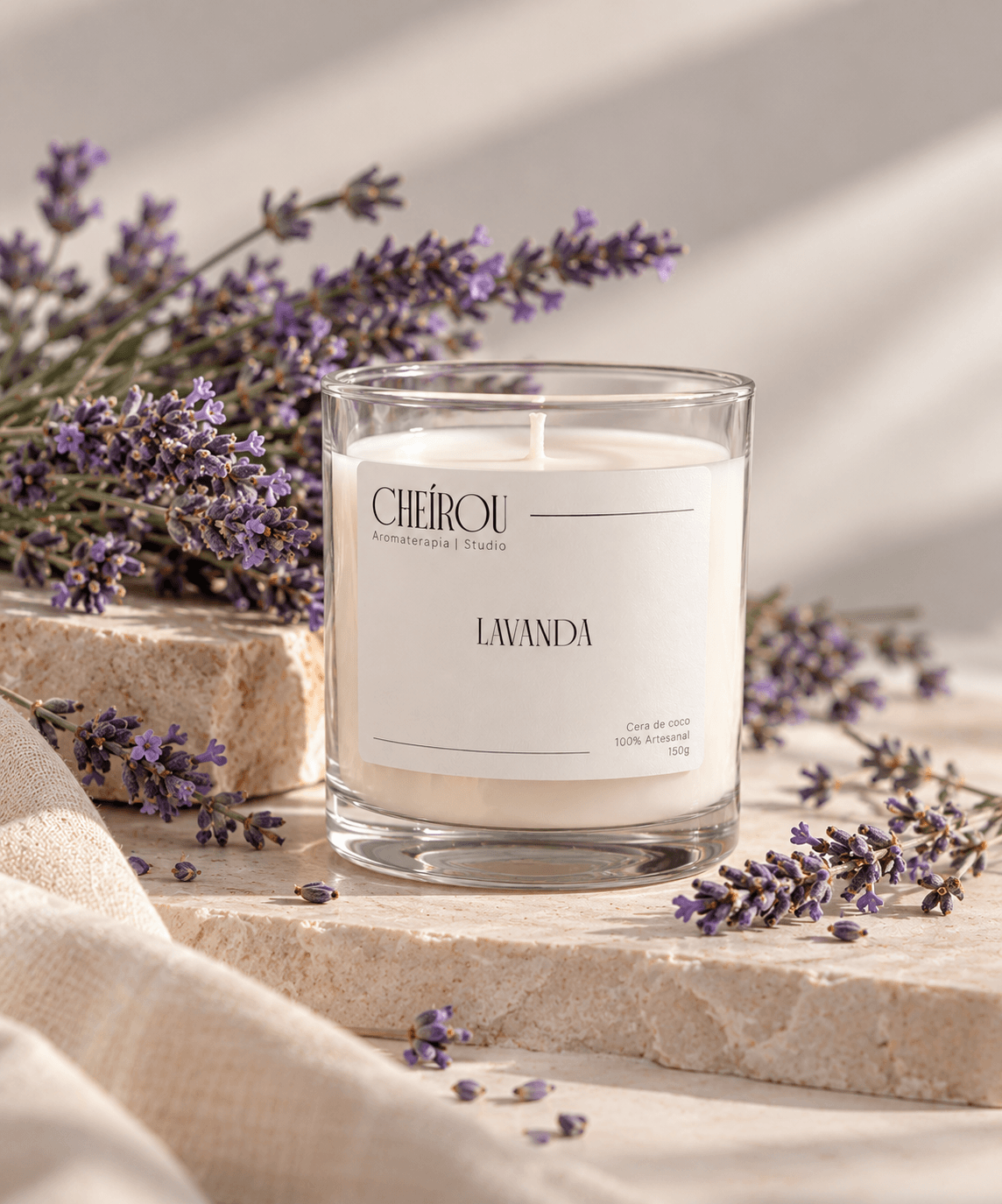 Vela Vidro Lavanda 150g em pote de vidro