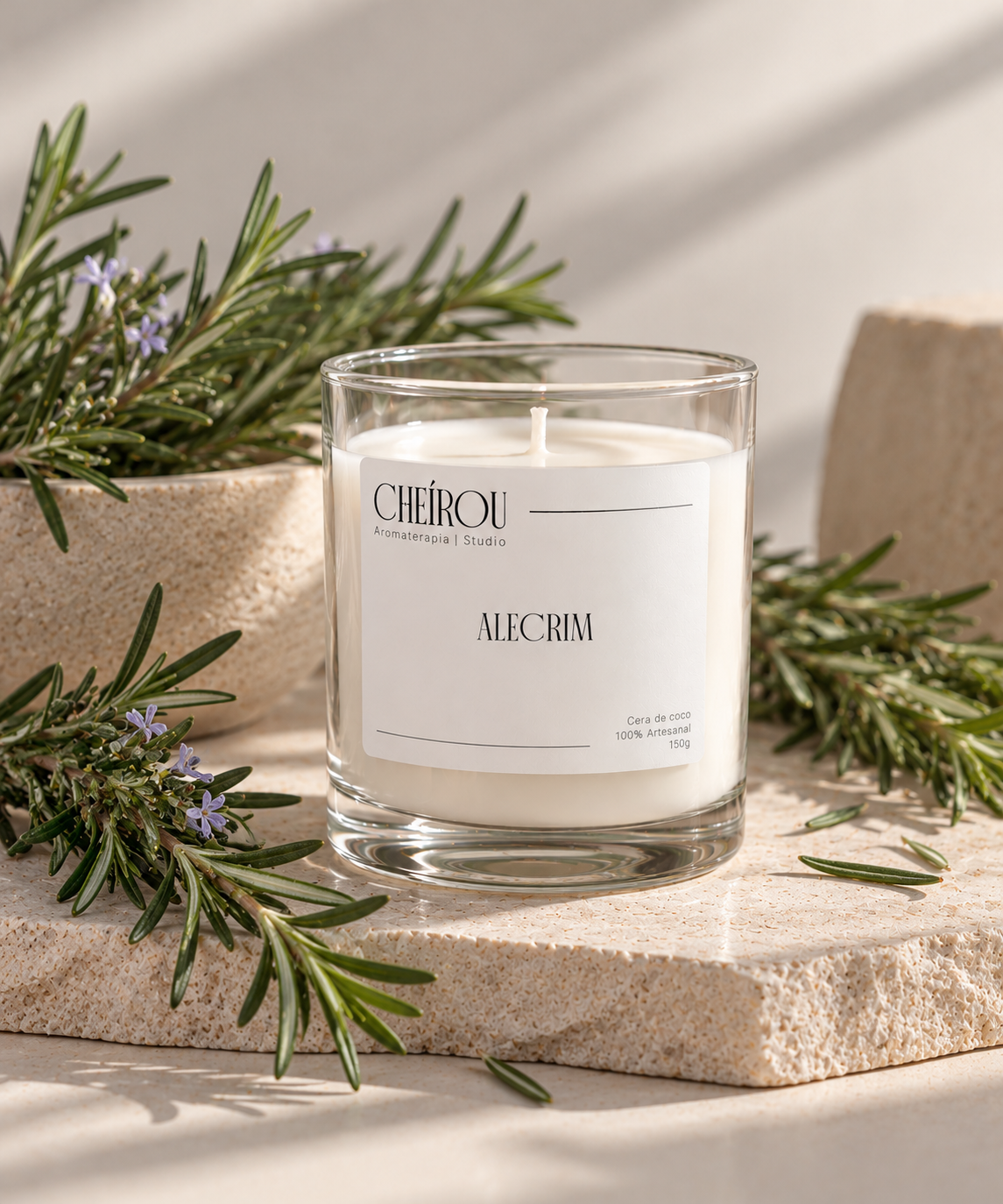 Vela de Vidro 150g Alecrim